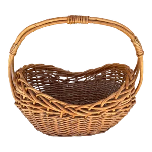 Woven Rattan W/Braided Edge Gathering Basket