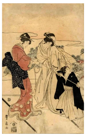 Utagawa Toyohiro, Bijinga, Original Woodcut, Early 19th Century