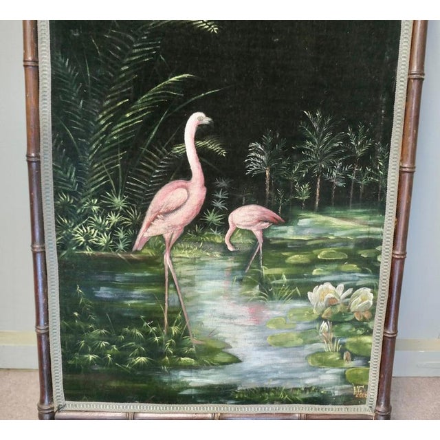 Asian Black Lacquer Fire Screen For Sale - Image 4 of 6