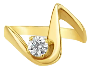 Musical Note Diamond Ring .25cttw 14k Yellow Gold, Size 8