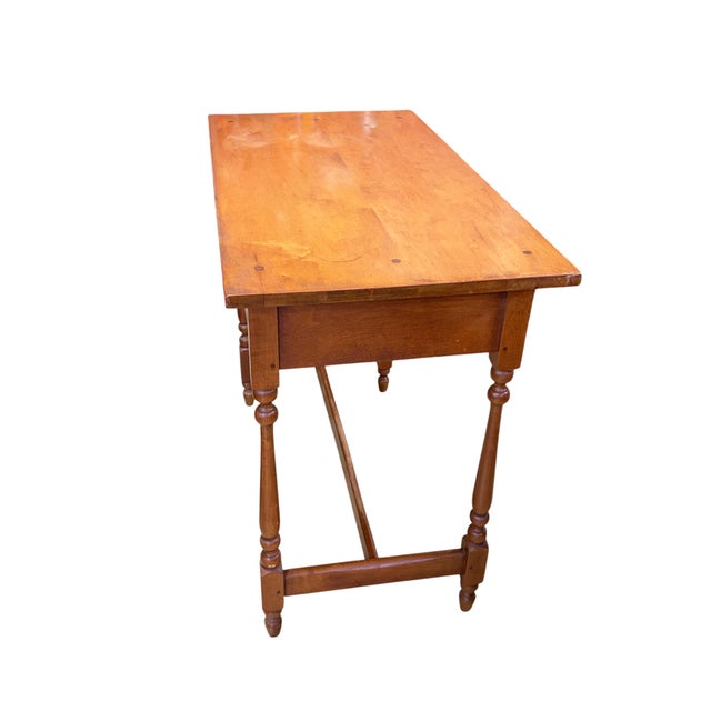 1960s Vintage 1960s American Colonial Solid Cherry Wood Tavern /Writing Desk For Sale - Image 5 of 10