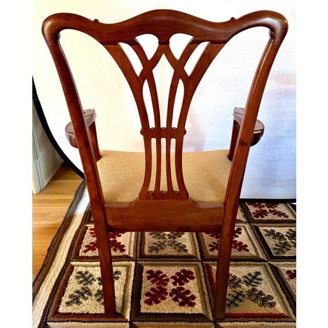 Wood Set of 6 Federal Reserve Mahogany Dining Arm Chairs For Sale - Image 7 of 7
