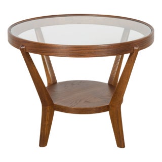 Oak & Glass Coffee Table by Karel Kozelka & Antonin Kropacek for Interior Praha, Czechoslovakia, 1940s For Sale