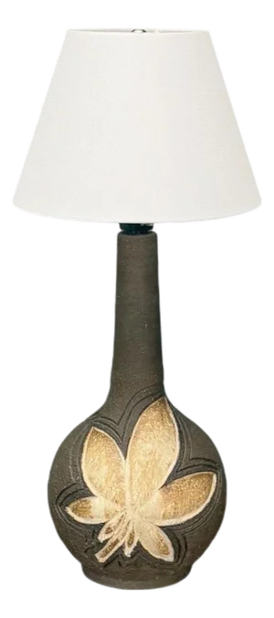 Løvemose Keramik, Brown Stoneware, Table Lamp, Denmark, 1960s