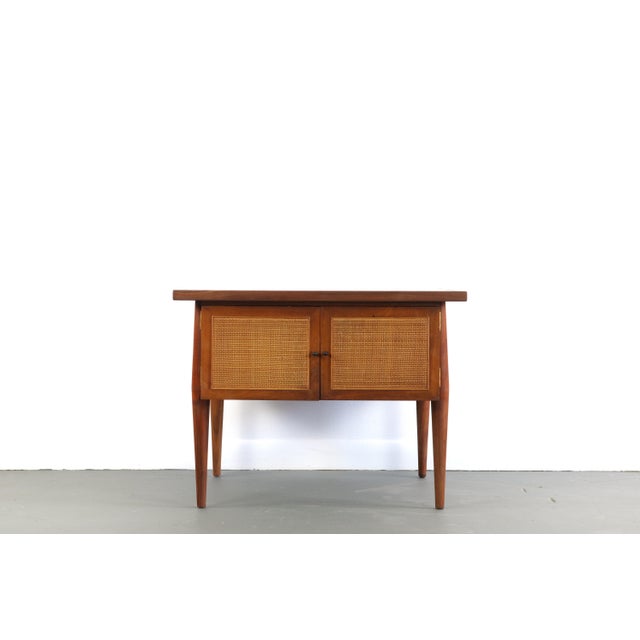 Square End Table Coffee table by Founders in Cane and Walnut For Sale - Image 10 of 10