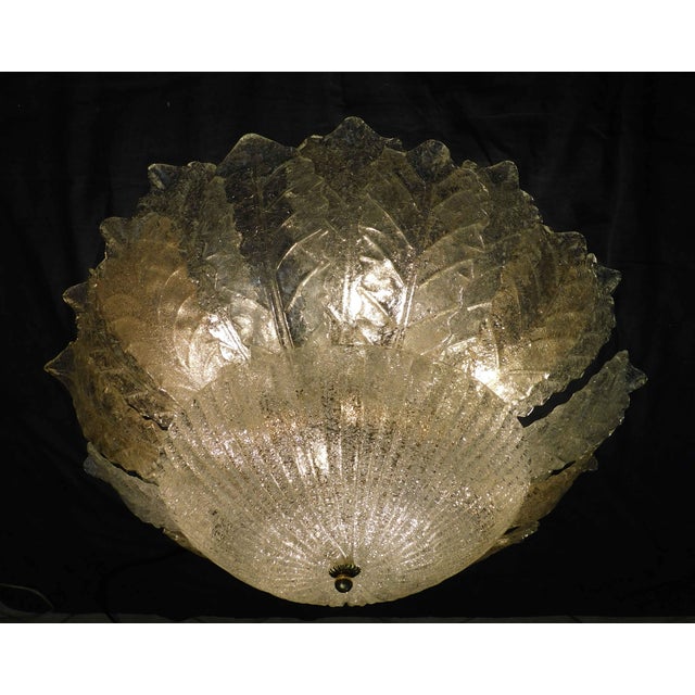 1960s 1960s Clear and Amber Graniglia Murano Flush Mount For Sale - Image 5 of 7
