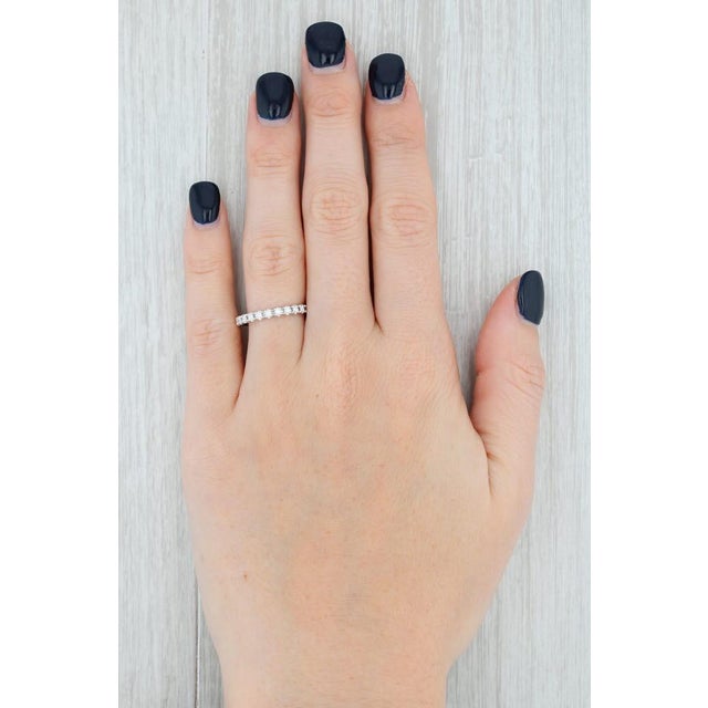 Metal New 0.46ctw Diamond Eternity Ring 14k White Gold Size 6 Wedding Stackable Band For Sale - Image 7 of 7