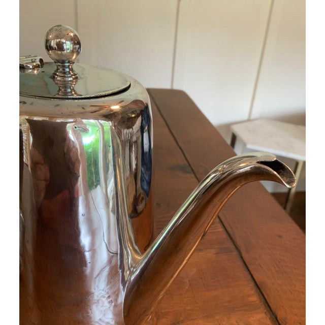 Silver Antique Victorian Sheffield Silver Plate Chocolate Pot / Tea Pot With Wooden Handle for Cottagecore, English Country, Traditional Decor or Serving For Sale - Image 8 of 12