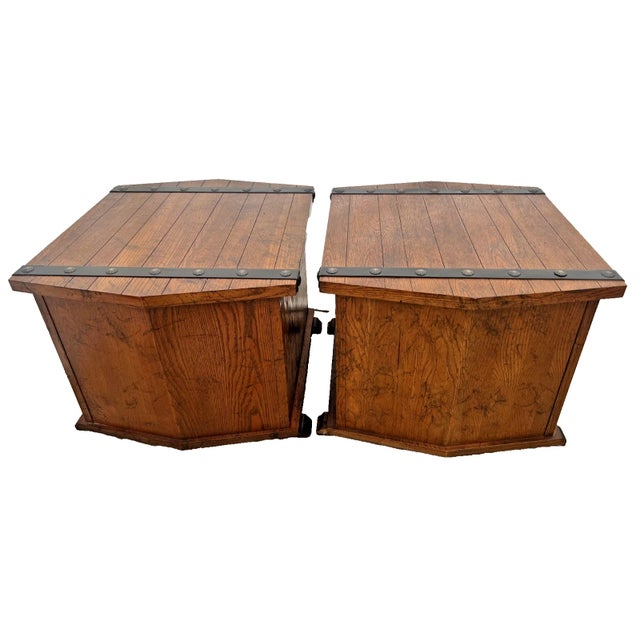 Altavista Lane 1960s Lane Furniture Cabinets, Side Tables Set, Rustic Spanish Revival, Mediterranean, 2 Pieces For Sale - Image 4 of 12