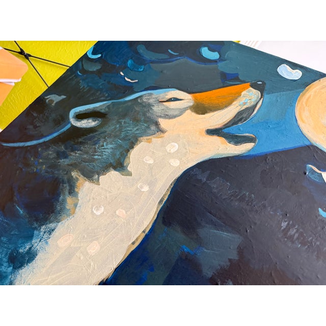 “Wolf Moon” a Wolf Painting by LWren Walraven For Sale - Image 9 of 10