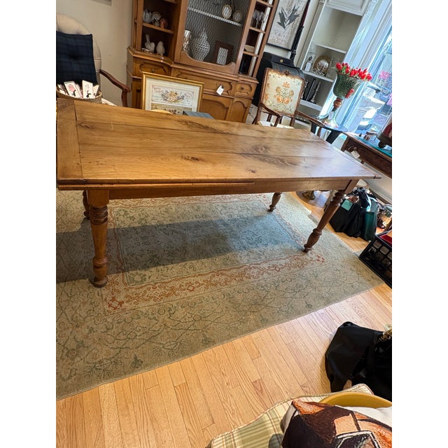 19th Century 19th Century Antique Maple Farmhouse Table For Sale - Image 5 of 11