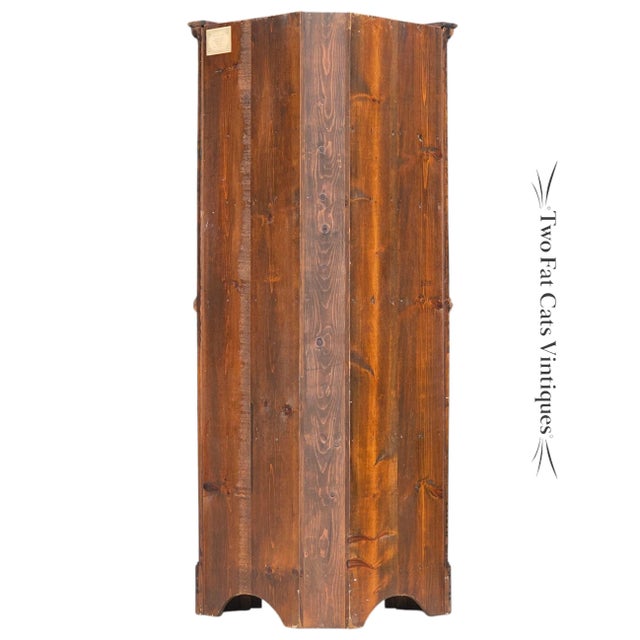 Wood Stephen Von Hohen Early American Style Pine Corner Cabinet Vintage For Sale - Image 7 of 11