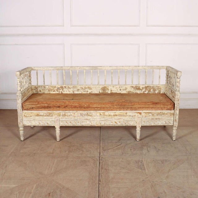 Swedish Painted Settle Bench For Sale - Image 9 of 9