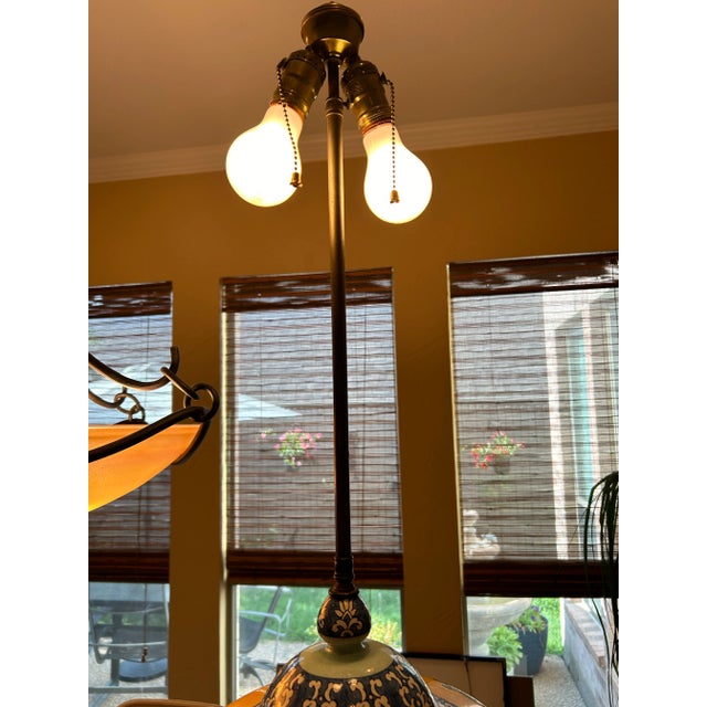 Ceramic 1940s Glazed Ceramic Huge Chinese Lamp For Sale - Image 7 of 12