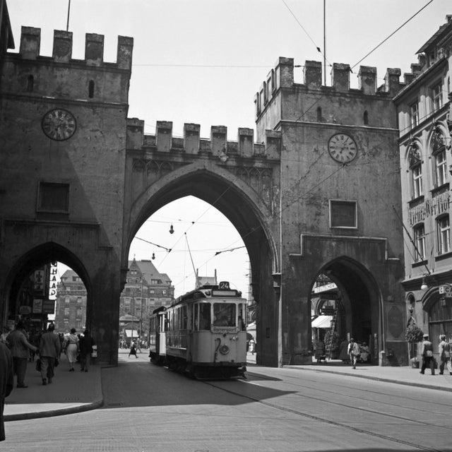 1930s Tram Line No 24 to Rammersdorf at Karlstor, Munich Germany, 1937 For Sale - Image 5 of 5