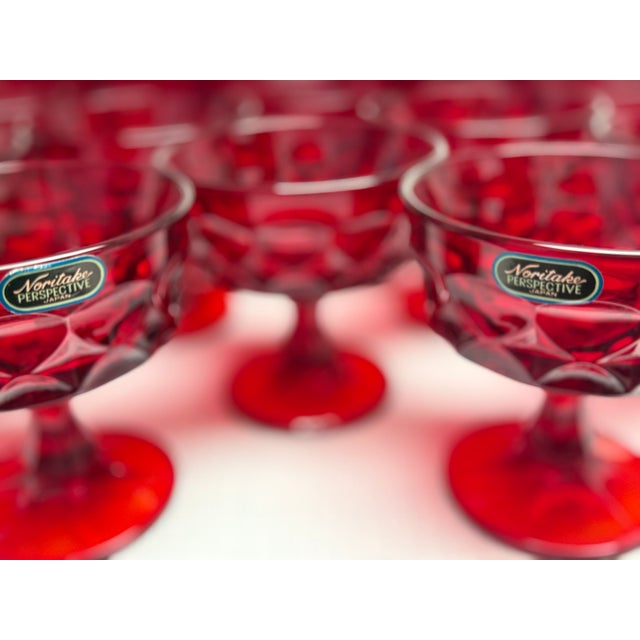 1950s Golden Peaks Geometric Diamond Patterned Glassware by Anchor Hocking - 44pcs For Sale - Image 12 of 13