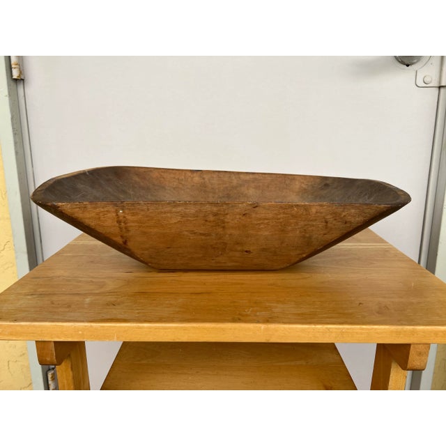 Large vintage Rectangular wood bowl. Displays well alone or fill it with artificial apples dried flowers/objects ....