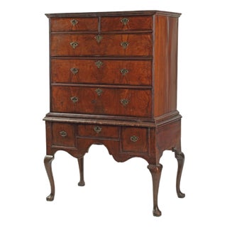 Mid 18th Century English George II Chest on Stand Walnut For Sale