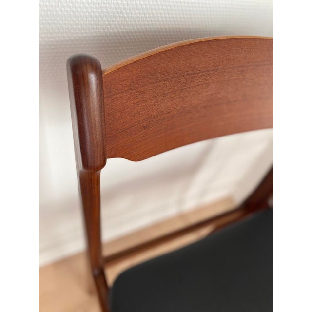 Danish Teak and Faux Leather Dining Chairs by Erik Buch for Oddense Maskinsnedkeri / O.D. Møbler, Denmark, 1960s, Set of 2 For Sale - Image 9 of 18