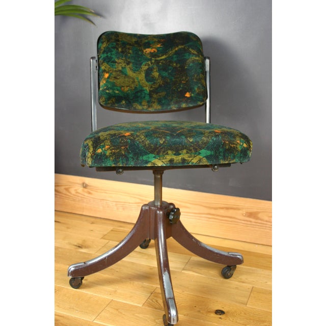 Vintage Tansad Industrial Swivel Chair in Blackpop Velvet, 1950s, in Good conditions. Designed 1950 to 1959 This piece has...