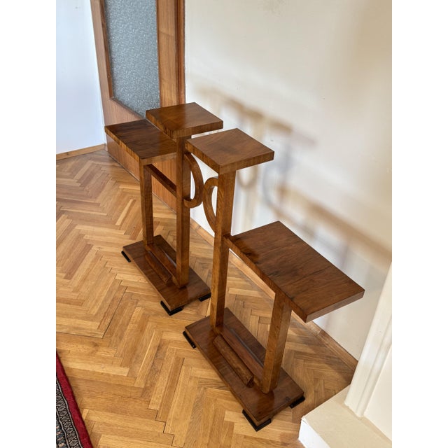 Vintage Art Deco Plant Stands, 1930s, Set of 2 For Sale - Image 6 of 14
