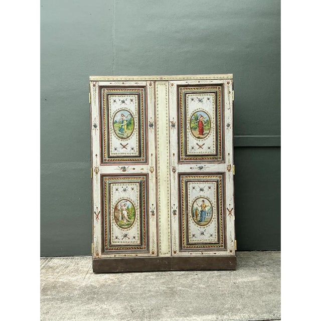 Ivory Vintage Neoclassical Painted Wood Armoire From the Estate of Lily Pulitzer For Sale - Image 8 of 12