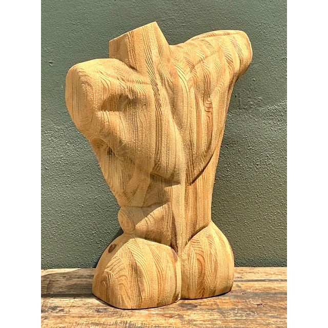 Vintage Abstract Carved Wood Torso For Sale - Image 10 of 18