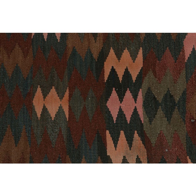 Vintage Persian Kilim Rug in Beige-Brown, Pink and Blue Tribal Geometric Pattern For Sale In New York - Image 6 of 6