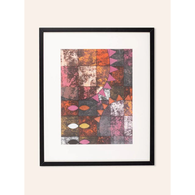 Hans OSSWALD Abstracted representation of several suns in a zirkelter arrangement. Ready to hang framed with passe-partout...