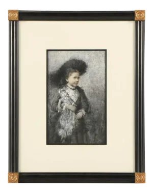 Antique Portrait of a Girl with her Doll by William Harper