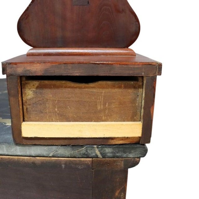 First Empire Classical Flame Mahogany 3-Drawer Black Marble Top Dresser C1840 For Sale - Image 15 of 16