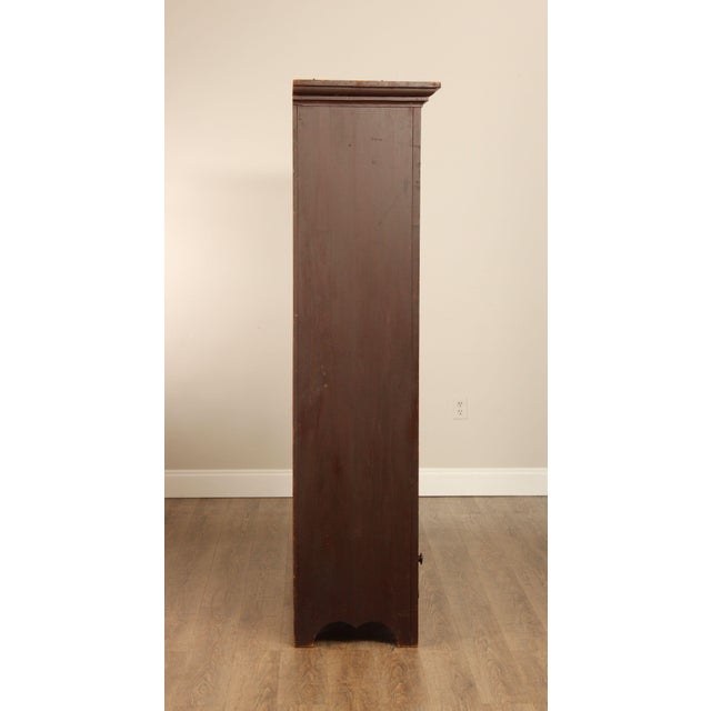 Brown Antique Shaker Style Painted Softwood Two Door Wardrobe Cabinet For Sale - Image 8 of 12