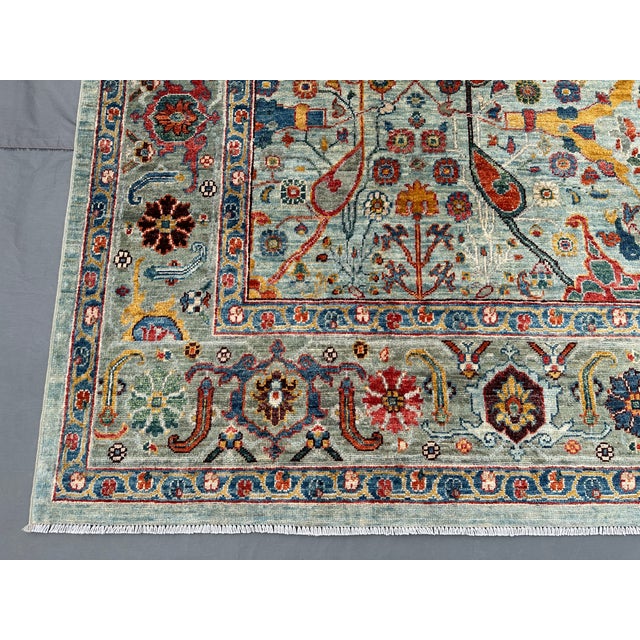 Shabby Chic Persian Bidjar Hand Knotted Rug 8'0" X 10'0" Gray/Ivory For Sale - Image 6 of 8