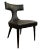 Global Views Modern Black Leather Anvil Back Side Chair For Sale