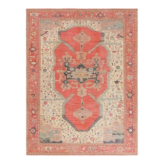 Rug & Kilim’s Persian Bakshaish Style Rug in Red With Geometric Medallion For Sale
