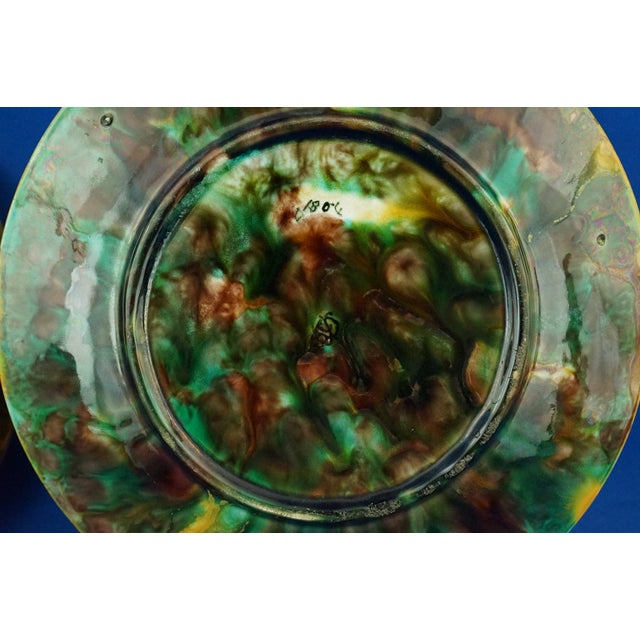 Antique Ceramic Plate and Stand from George Jones Factory, 1800s, Set of 2 For Sale - Image 16 of 18