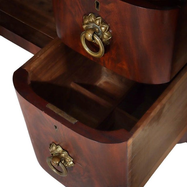 Antique American Empire Classical Flame Mahogany Sideboard, Bronze Pulls, C1840 For Sale - Image 14 of 18