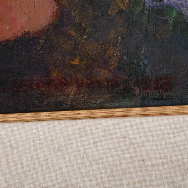 Signed Manuel Eichelbaum "Jewish Wedding" Expressionist Oil on Board Framed Painting For Sale In Greensboro - Image 6 of 10