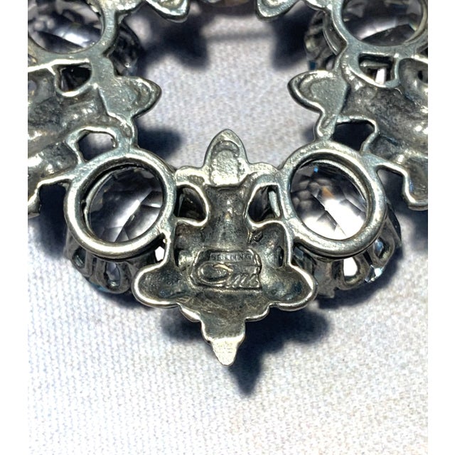 Transparent Vintage Designer Cini Sterling Rock Crystal Brooch 1950s For Sale - Image 8 of 8
