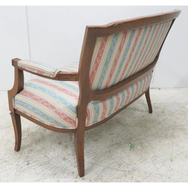 Wood French Cherry Shieldback Loveseat For Sale - Image 7 of 8