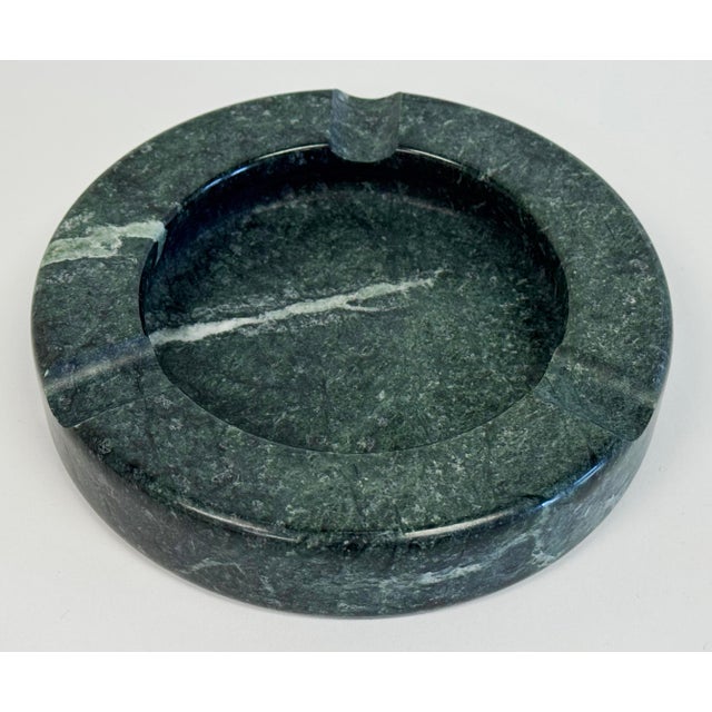 Vintage Round Green Marble Ashtray or Dish For Sale - Image 10 of 11
