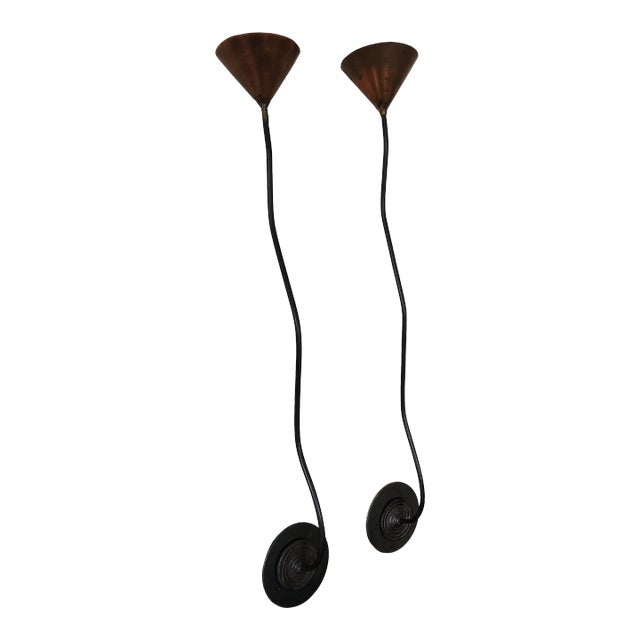 1990s Michael Aram Post Modern Candle Sconces- Set of 2 For Sale