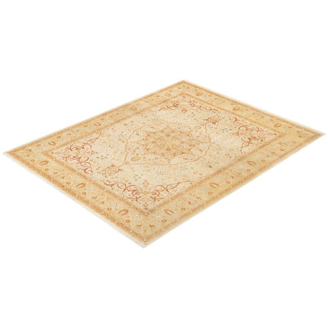 Ivory Mogul Collection Hand-Knotted Area Rug - Ivory 8' 2" x 10' 4" For Sale - Image 8 of 9
