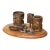 Early 20th Century French Spelter and Walnut Desk Garniture Set For Sale
