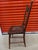 Wood Antique American Pressed Back Oak Dining Chair With Embossed Leather Seat For Sale - Image 7 of 14