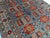 Textile Turquoise Blue and Red Wool Area Rug, Tribal Geometric Medallion Design For Sale - Image 7 of 14
