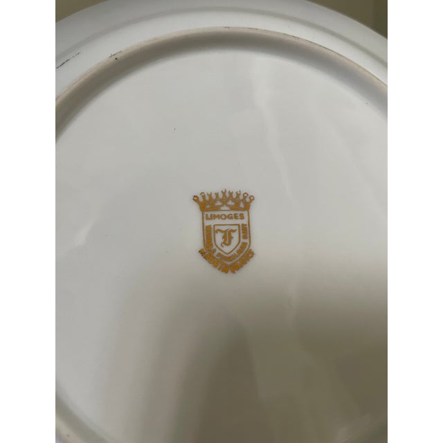 Blue Vintage Limoges Cobalt Blue Paris Souvenir Cabinet Plate 7.5-inch - Gold Backstamp For Sale - Image 8 of 8