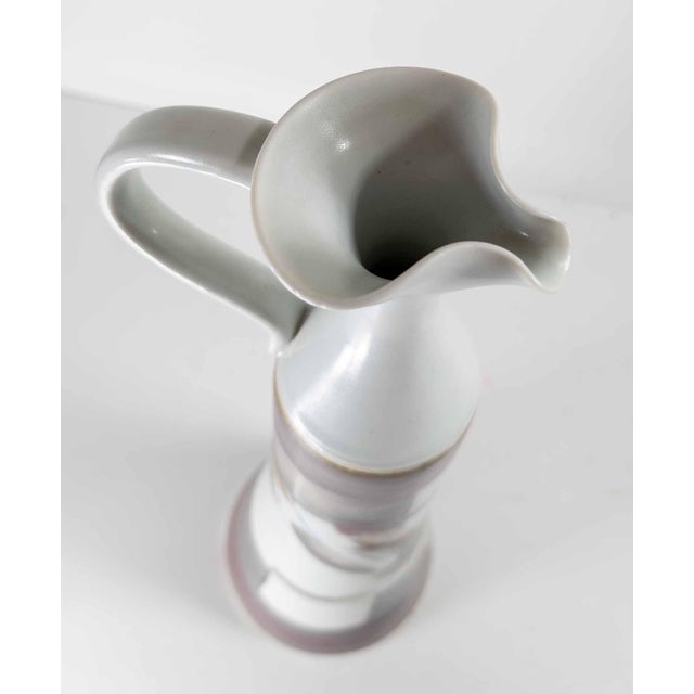 80s or 90s Mid-Century Modern Style Art Pottery Pitcher Vase For Sale In New York - Image 6 of 12