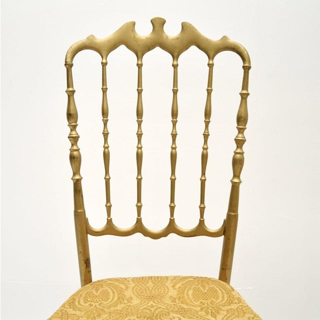 1950s Vintage Italian Chiavari Dining Chairs in Brass, 1950, Set of 2 For Sale - Image 5 of 9