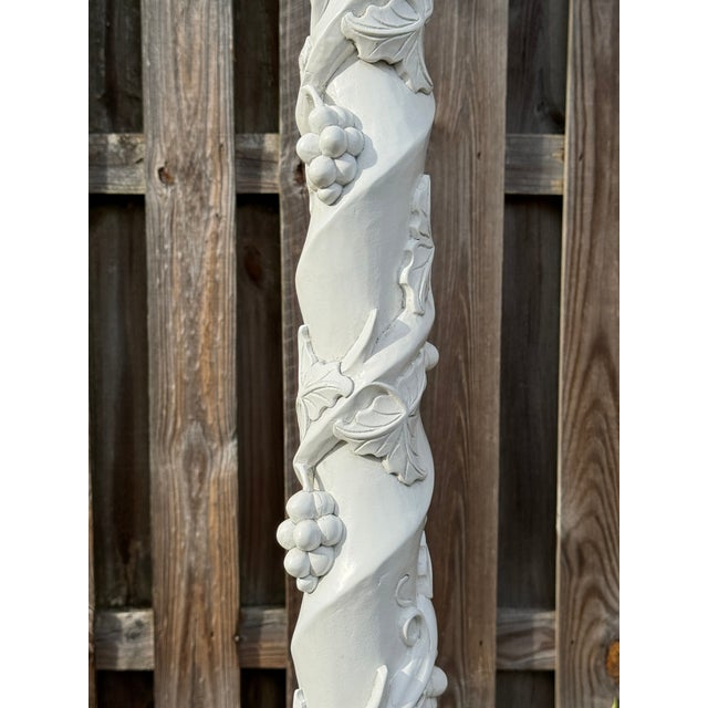 Vintage 1950s French Torchere or Plant Pot Stand Ft. Grape Vine Column & Claw Feet For Sale - Image 6 of 11